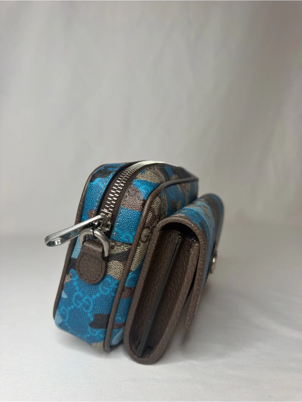 Gucci GG Icon Marble Pop Blue Camo Mini Bag NWT 855449